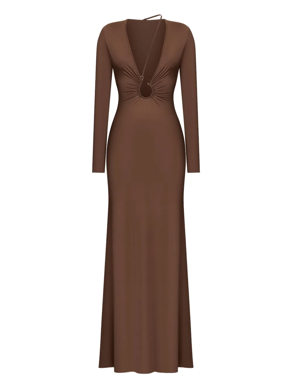 Платье макси асимметричного кроя KOROBEYNIKOV, коричневый
Платье макси асимметричного кроя KOROBEYNIKOV, коричневый