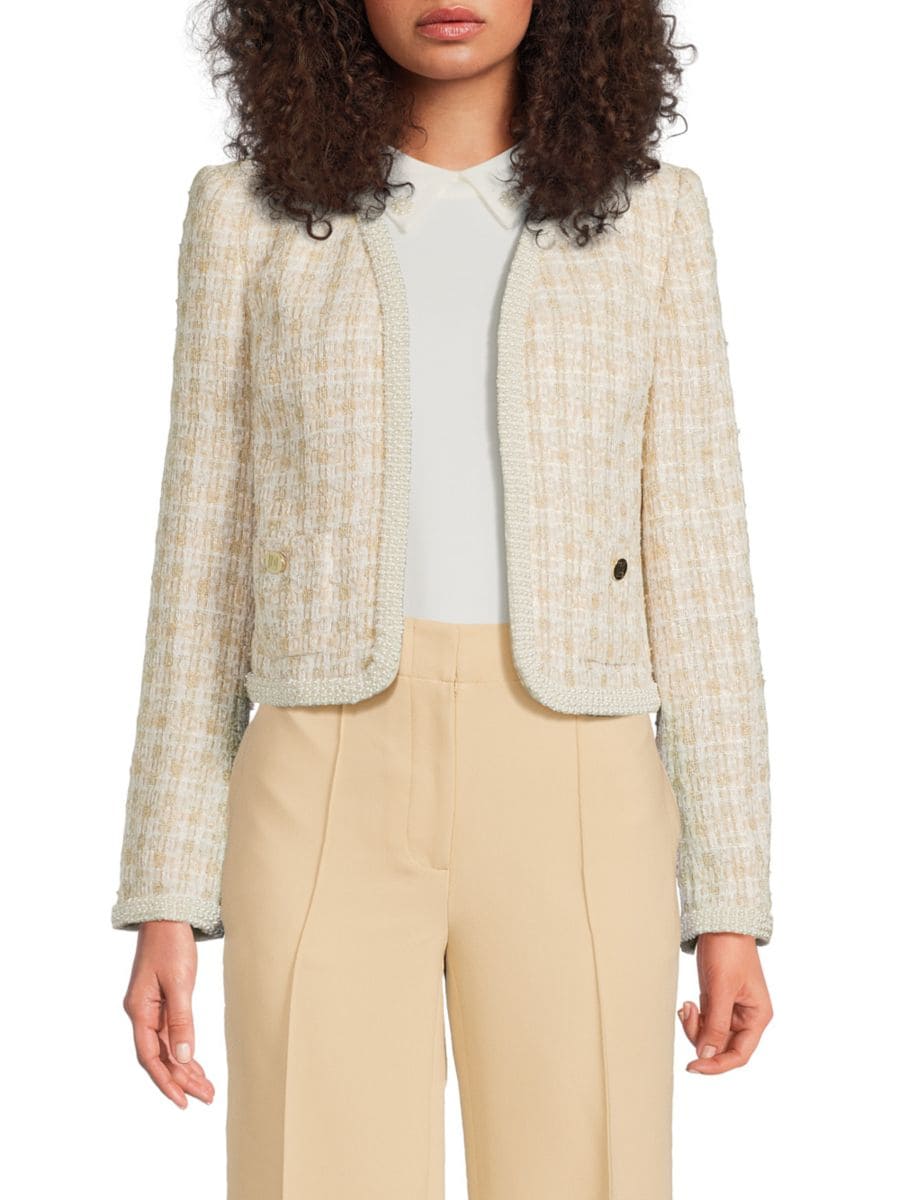 Твидовый пиджак с открытым передом Karl Lagerfeld Paris, бежевый
Твидовый пиджак с открытым передом Karl Lagerfeld Paris, бежевый