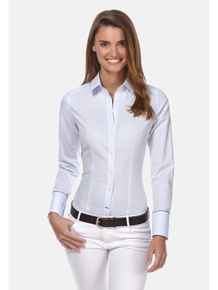 Слегка приталенная блузка цвета ледяного синего Vincenzo Boretti
Слегка приталенная блузка цвета ледяного синего Vincenzo Boretti