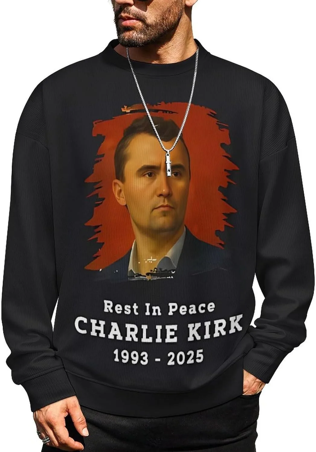 Свитер Charlie Kirk мужской, свободный крой, длинный рукав CONGIRLBOON
Свитер Charlie Kirk мужской, свободный крой, длинный рукав CONGIRLBOON