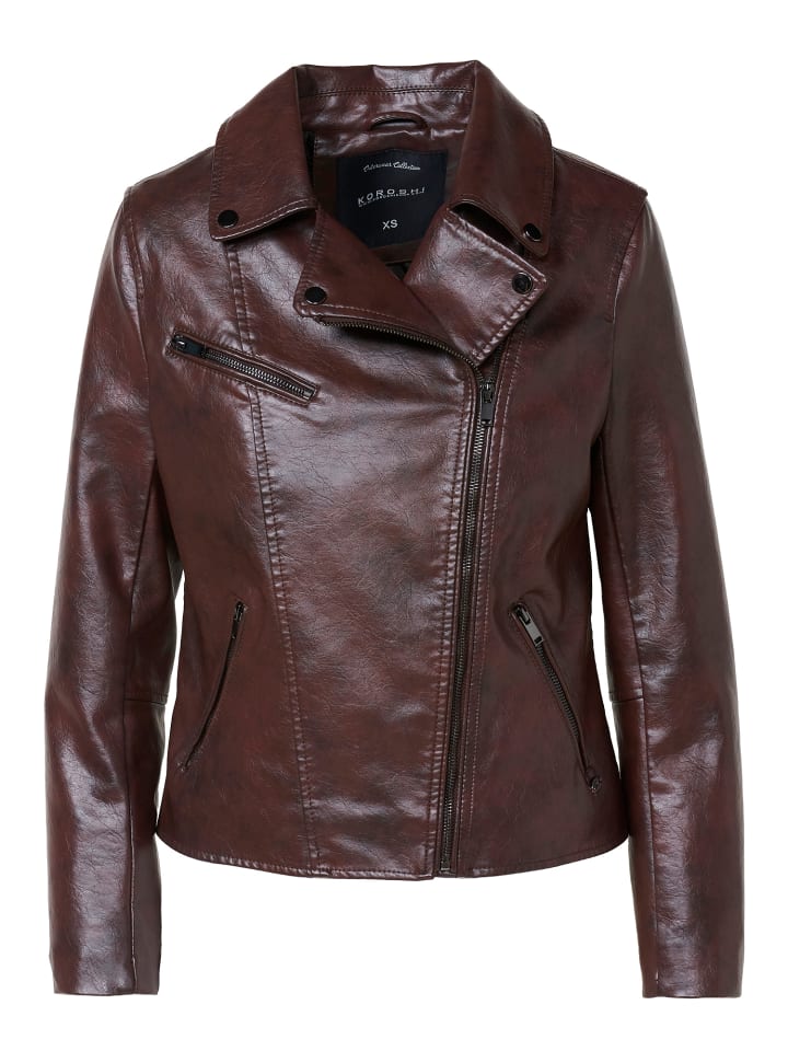 Женская байкерская куртка из искусственной кожи коричневого цвета KOROSHI
Женская байкерская куртка из искусственной кожи коричневого цвета KOROSHI
