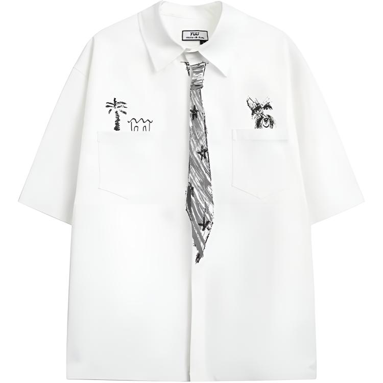 ZIAREL Рубашка Unisex White Lapel Moderate Hawaii
ZIAREL Рубашка Unisex White Lapel Moderate Hawaii