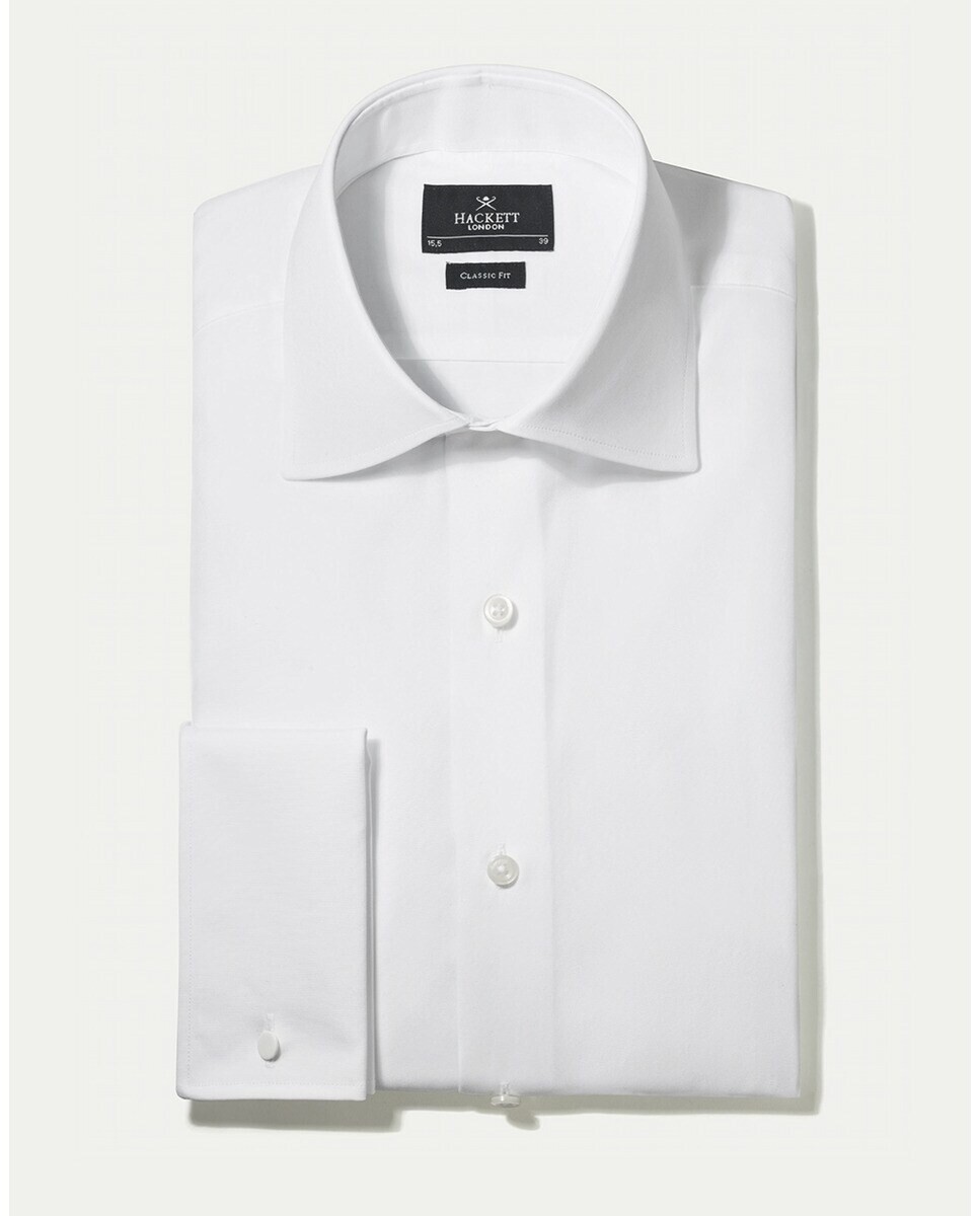 Однотонная узкая мужская рубашка из поплина белого цвета Hackett, белый
Однотонная узкая мужская рубашка из поплина белого цвета Hackett, белый