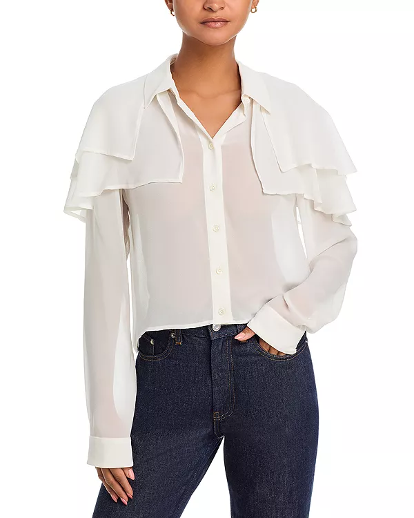 Шелковая блузка-накидка Frame, белый
Шелковая блузка-накидка Frame, белый