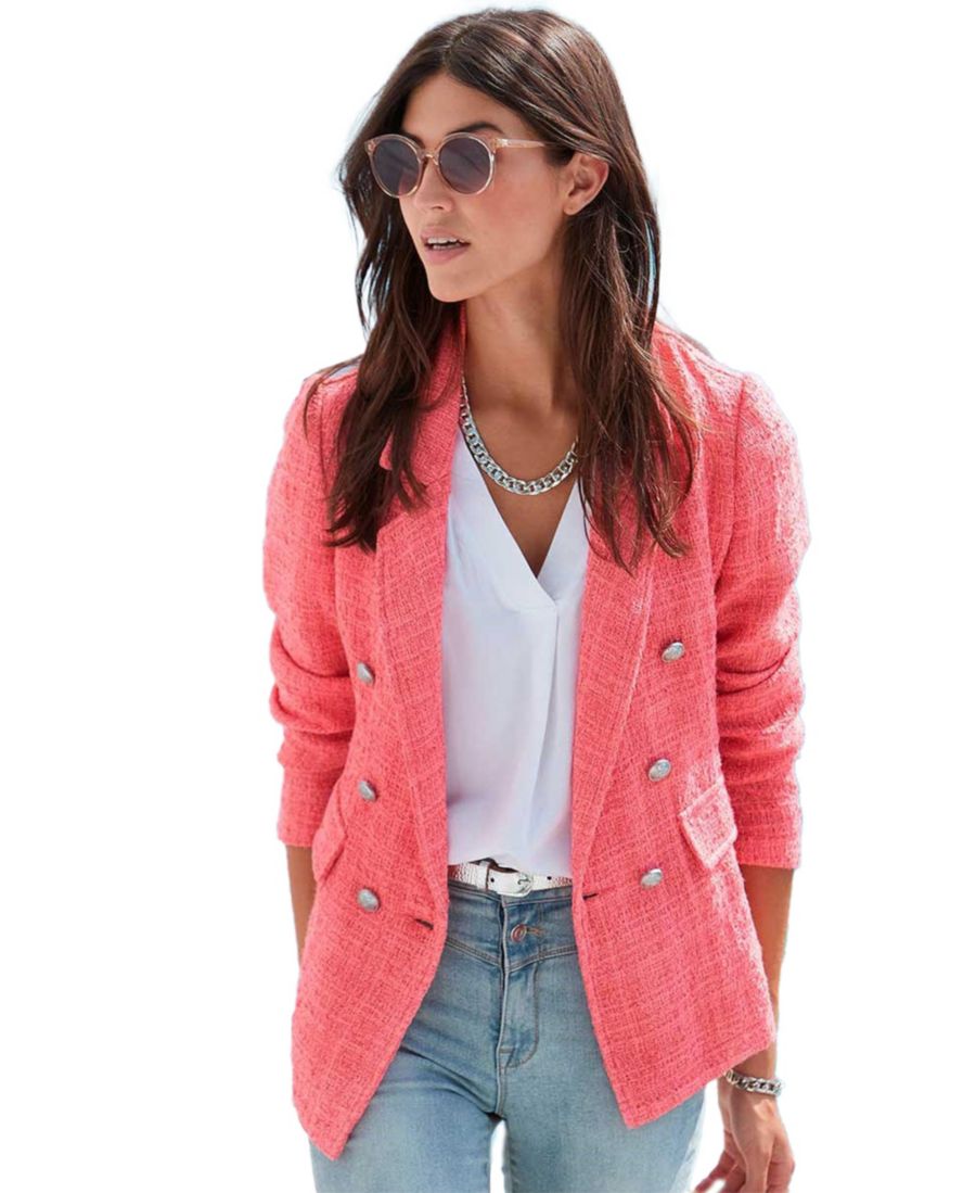Женский двубортный блейзер из букле LASCANA, Coral
Женский двубортный блейзер из букле LASCANA, Coral
