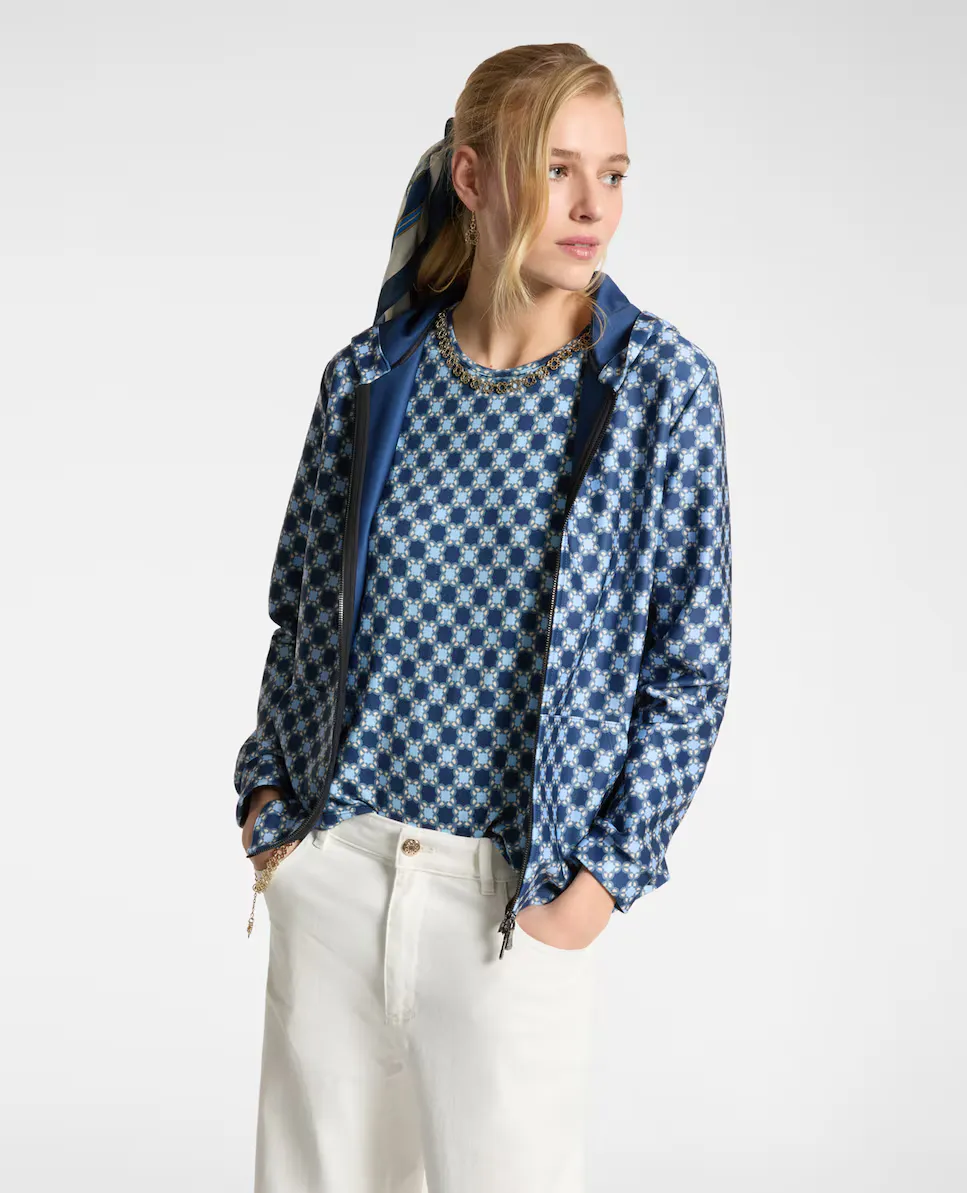 Женская худи с принтом, капюшоном и молнией Elena Miró, синий
Женская худи с принтом, капюшоном и молнией Elena Miró, синий