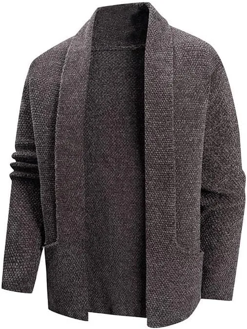 Мужской вязаный кардиган с длинными рукавами и карманами
Мужской вязаный кардиган с длинными рукавами и карманами