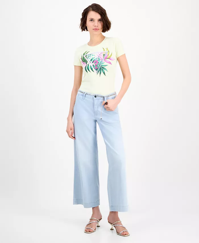 Женские укороченные джинсы с широкими штанинами Zoya GUESS, синий
Женские укороченные джинсы с широкими штанинами Zoya GUESS, синий