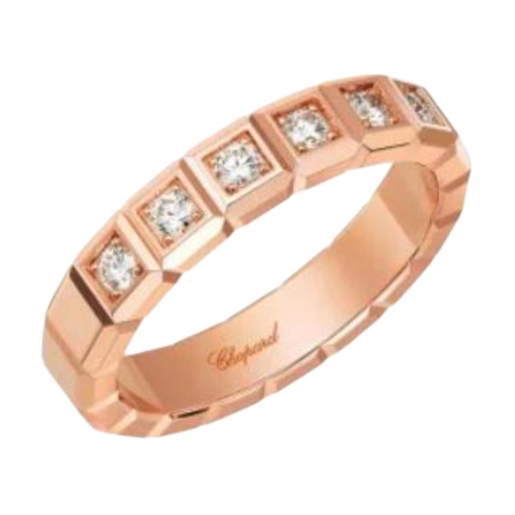 Chopard Кольцо из желтого золота 18 карат с бриллиантами в виде кубиков льда