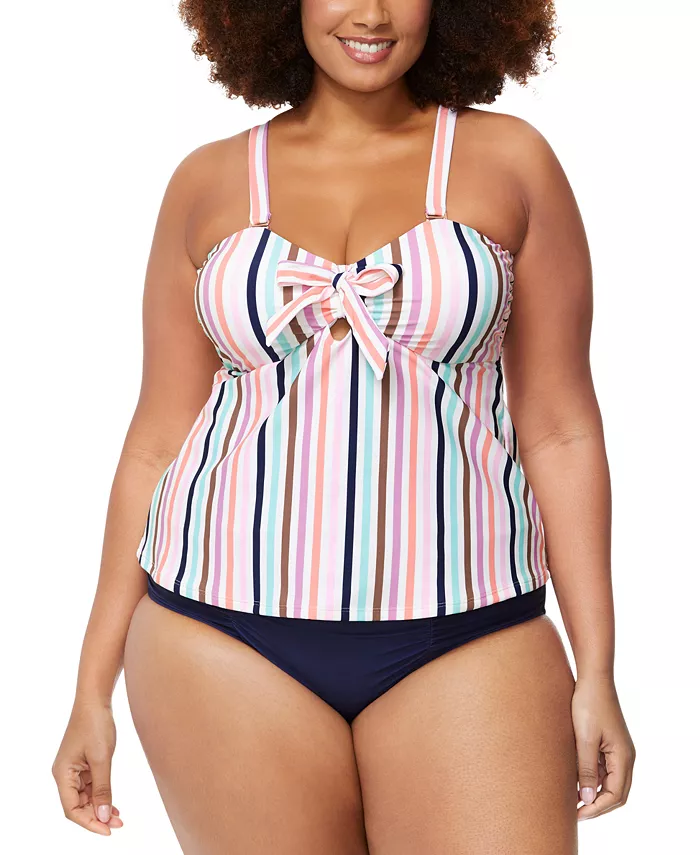 Модный топ-танкини больших размеров Tanzania с бантом и плавки-бикини Costa Raisins Curve, красный 
Модный топ-танкини больших размеров Tanzania с бантом и плавки-бикини Costa Raisins Curve, красный