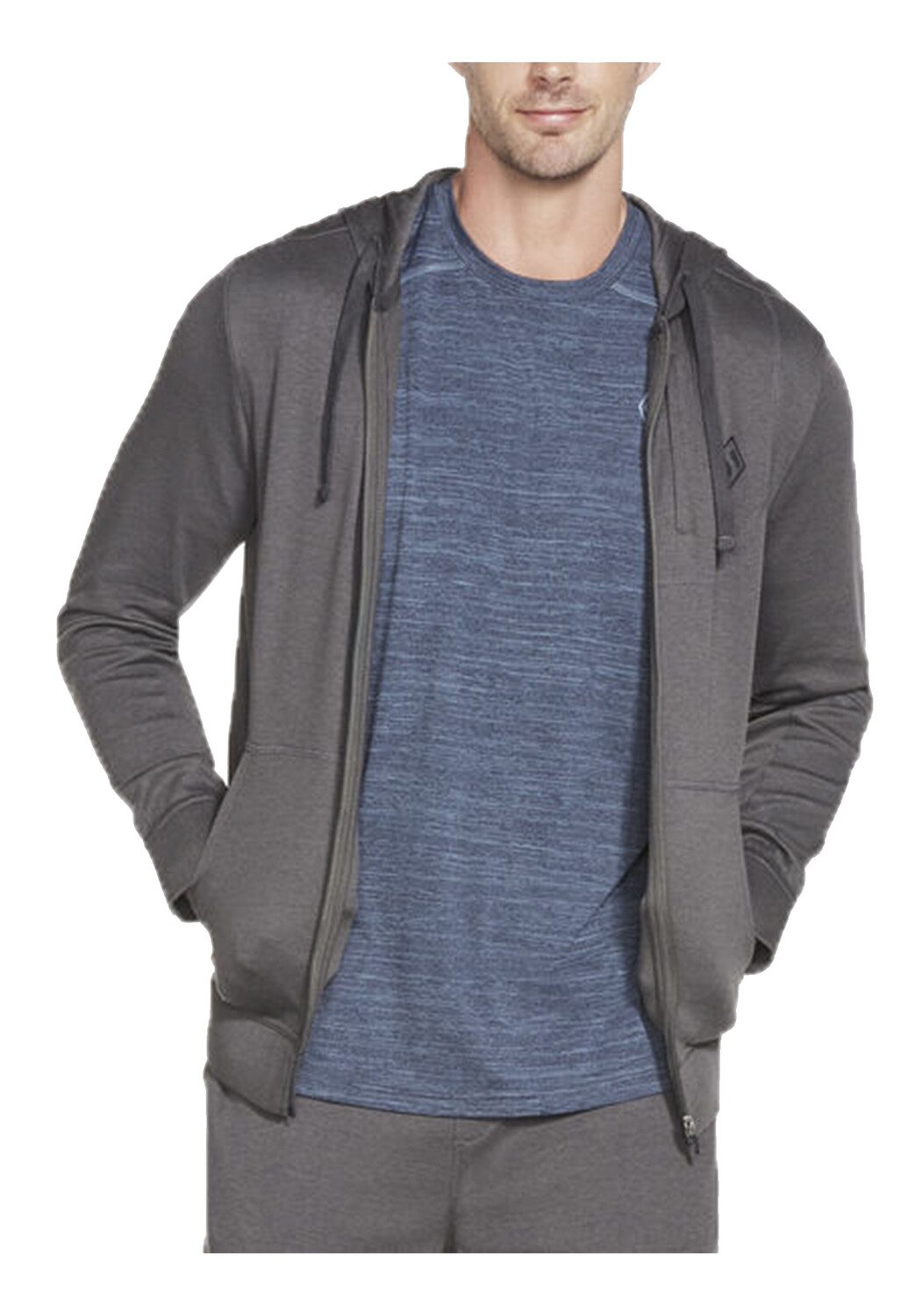 Толстовка Skechers Apparel GOknit Pique Full Zip Hoodie, серый 
Толстовка Skechers Apparel GOknit Pique Full Zip Hoodie, серый