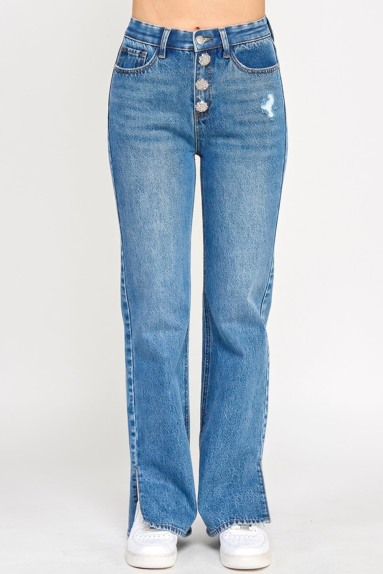 Плюс высокие прямые волосы с декоративными пуговицами TRUEDAMES, средне-синий
Плюс высокие прямые волосы с декоративными пуговицами TRUEDAMES, средне-синий