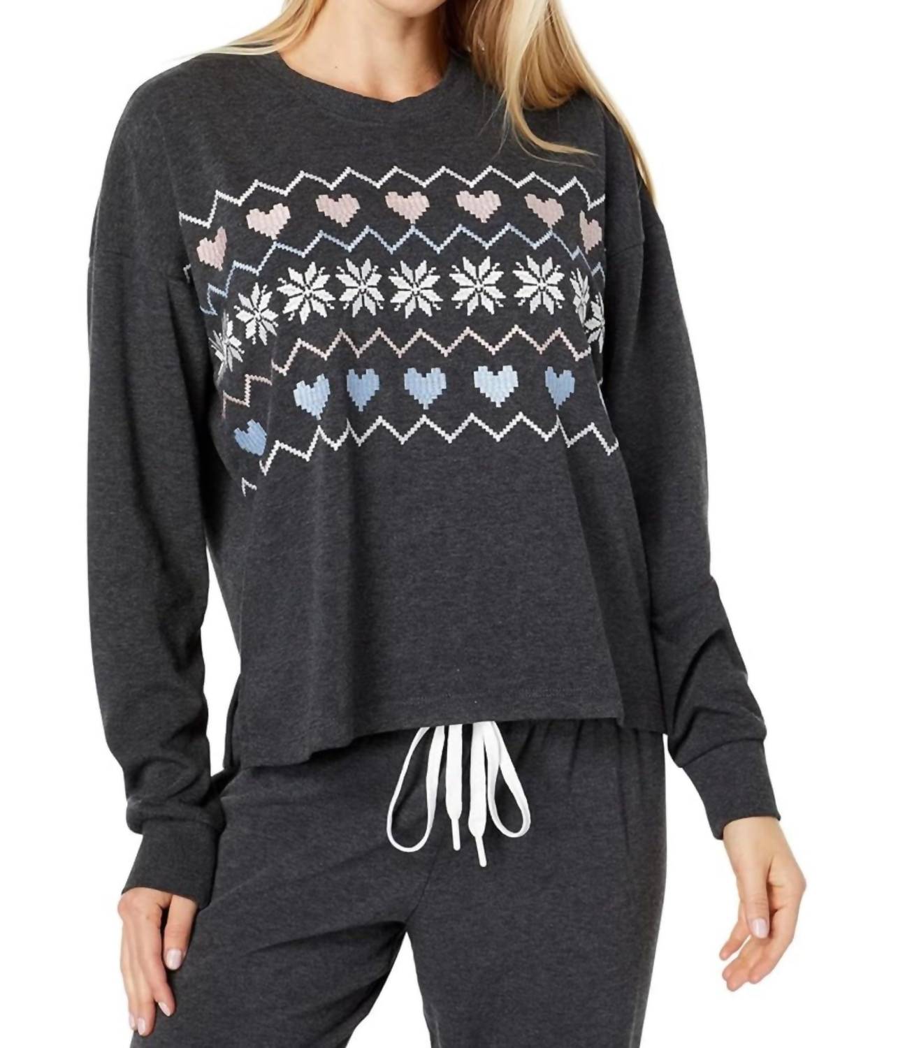 Топ с длинным рукавом Summit View в сером меланже PJ Salvage, Heather Slate
Топ с длинным рукавом Summit View в сером меланже PJ Salvage, Heather Slate