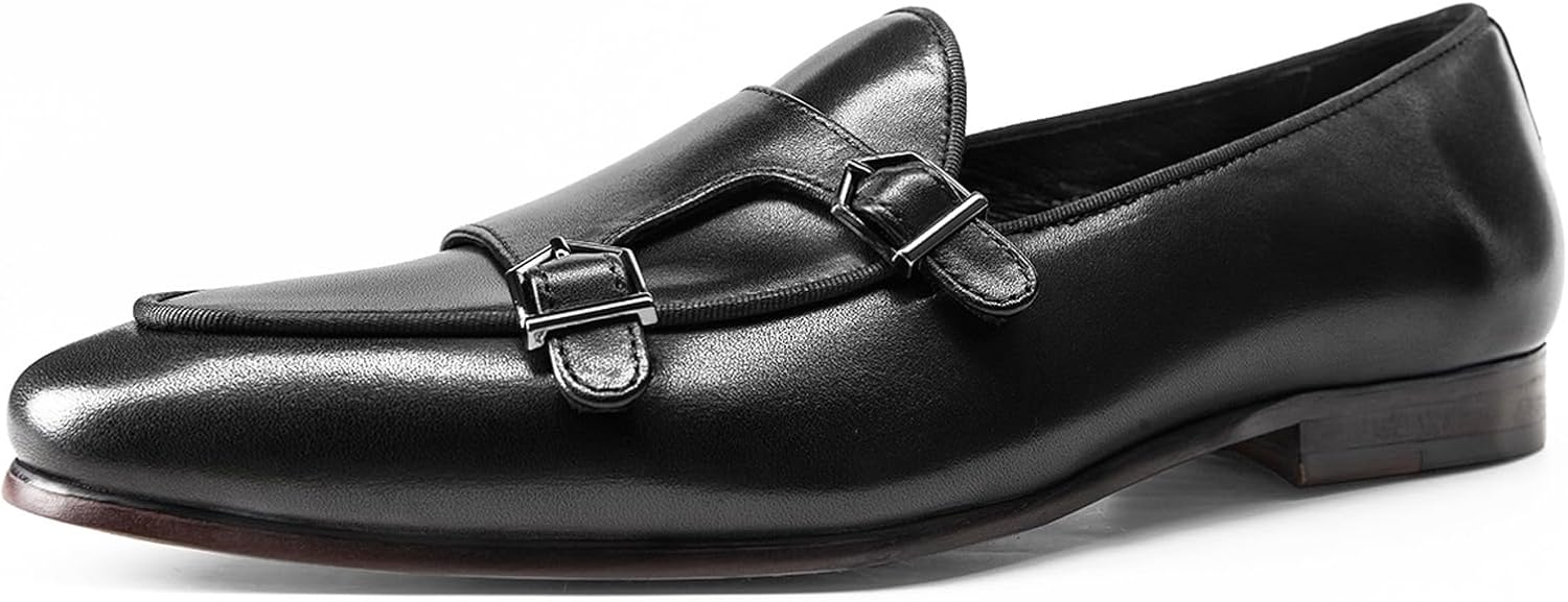 Мужские лоферы WinDhana с ремнями монах - ручной работы, кожаные лоферы с двойной пряжкой, элегантные обувь без шнурков для делового и повседневного ношения 318-18, черный
Мужские лоферы WinDhana с ремнями монах - ручной работы, кожаные лоферы с двойной пряжкой, элегантные обувь без шнурков для делового и повседневного ношения 318-18, черный