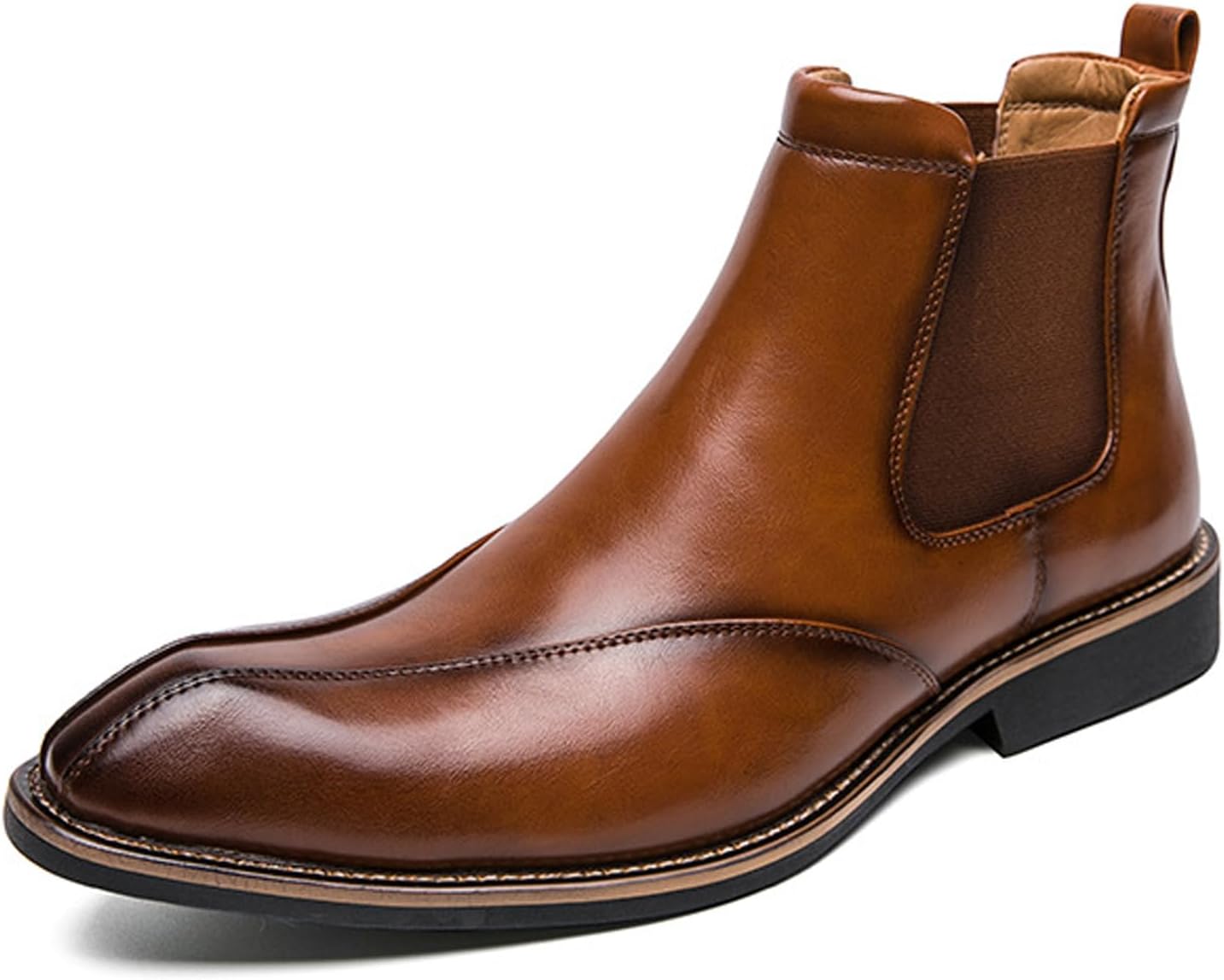 Мужские кожаные ботинки Челси на массивном каблуке винтажного стиля, с заостренным носком, низким каблуком, с нескользящей подошвой, эластичной вставкой и без шнурков, короткие ботинки для бизнеса, работы и свадьбы Fifilapin, коричневый
Мужские кожаные ботинки Челси на массивном каблуке винтажного стиля, с заостренным носком, низким каблуком, с нескользящей подошвой, эластичной вставкой и без шнурков, короткие ботинки для бизнеса, работы и свадьбы Fifilapin, коричневый