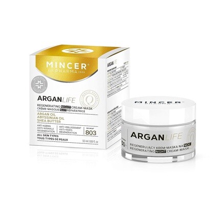 Mincer Pharma Argan Life 50+ Регенерирующий антивозрастной ночной крем для лица против морщин для всех типов кожи с аргановым маслом, абиссинским маслом и маслом ши 50 мл, Mincer Est. Pharma 1989
Mincer Pharma Argan Life 50+ Регенерирующий антивозрастной ночной крем для лица против морщин для всех типов кожи с аргановым маслом, абиссинским маслом и маслом ши 50 мл, Mincer Est. Pharma 1989