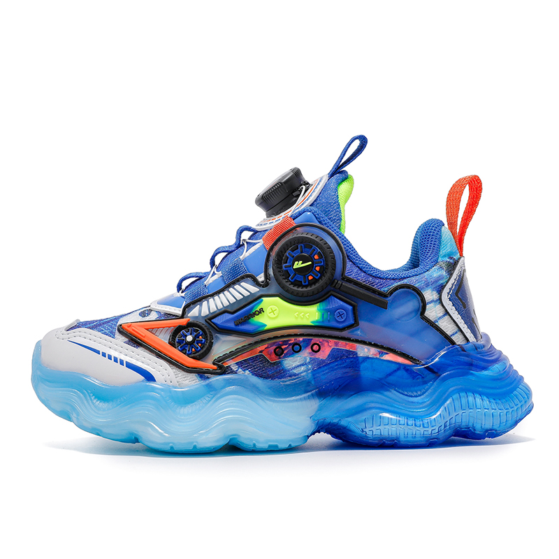 Детские кроссовки для бега Cloud Sail Series с противоскользящей подошвой, легкой амортизацией и низким верхом WARRIOR, синий/черный 
Детские кроссовки для бега Cloud Sail Series с противоскользящей подошвой, легкой амортизацией и низким верхом WARRIOR, синий/черный