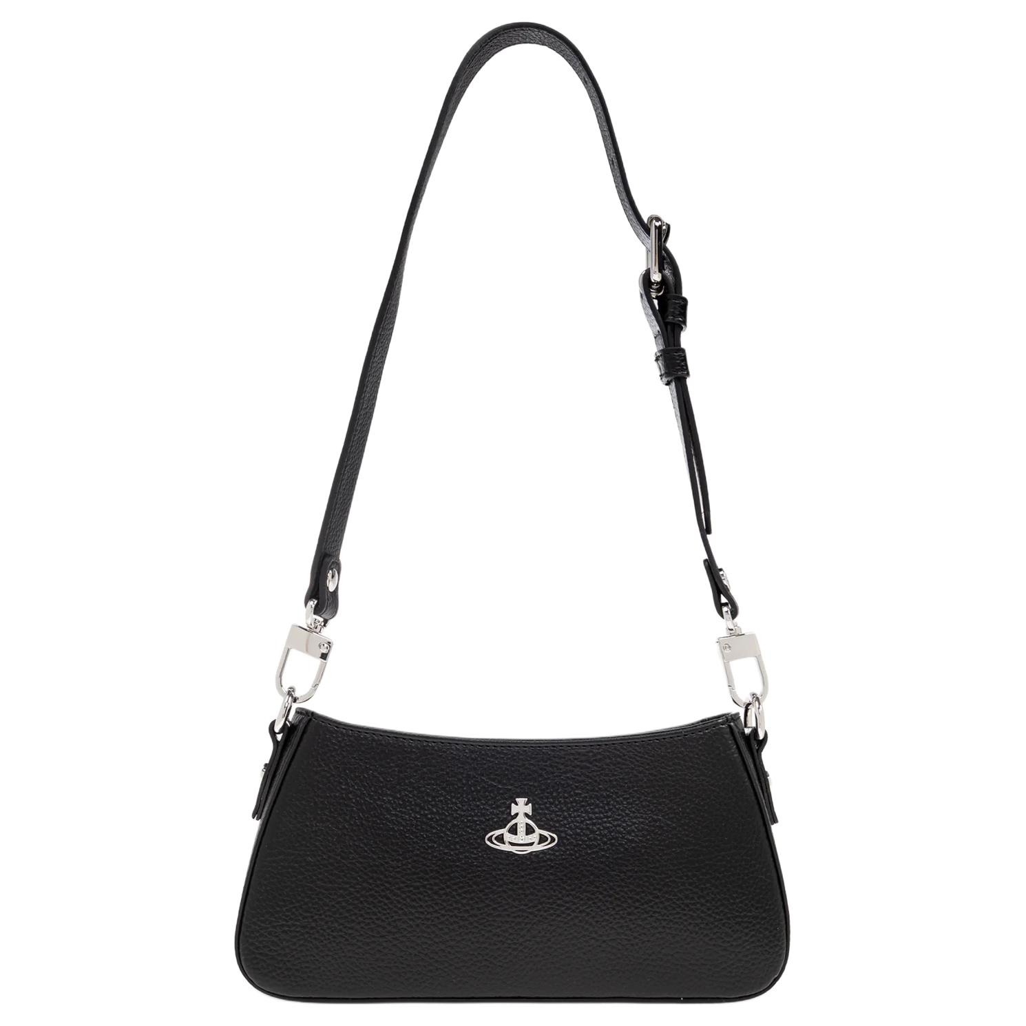 Vivienne Westwood Кожаная наплечная сумка с орнаментом 
Vivienne Westwood Кожаная наплечная сумка с орнаментом