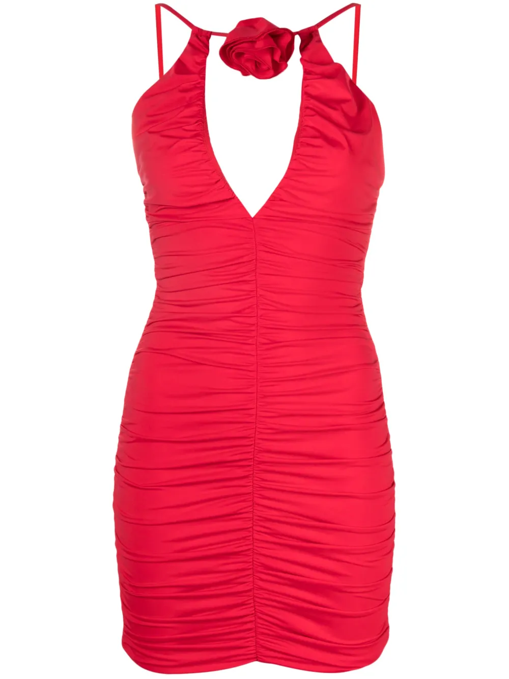 Платье мини с цветочной аппликацией и сборками Noire Swimwear, красный
Платье мини с цветочной аппликацией и сборками Noire Swimwear, красный