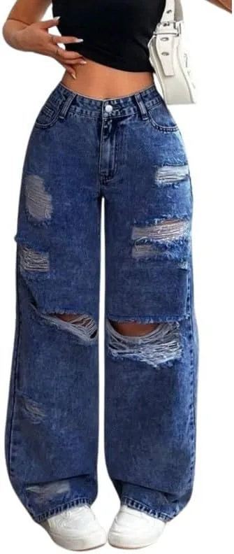 Женские джинсы с высокой талией и широкими штанинами Chmnigma
Женские джинсы с высокой талией и широкими штанинами Chmnigma