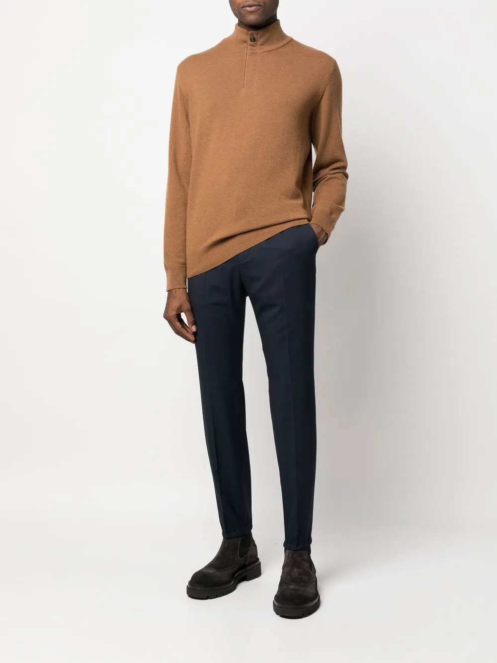 Кашемировый джемпер с высоким воротником Zegna, коричневый
Кашемировый джемпер с высоким воротником Zegna, коричневый