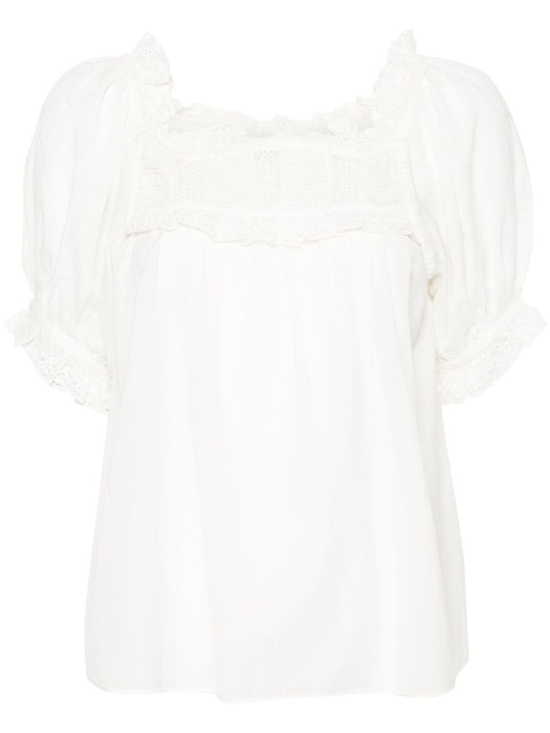 DÔEN блузка с объемными рукавами и кружевом, белый
DÔEN блузка с объемными рукавами и кружевом, белый