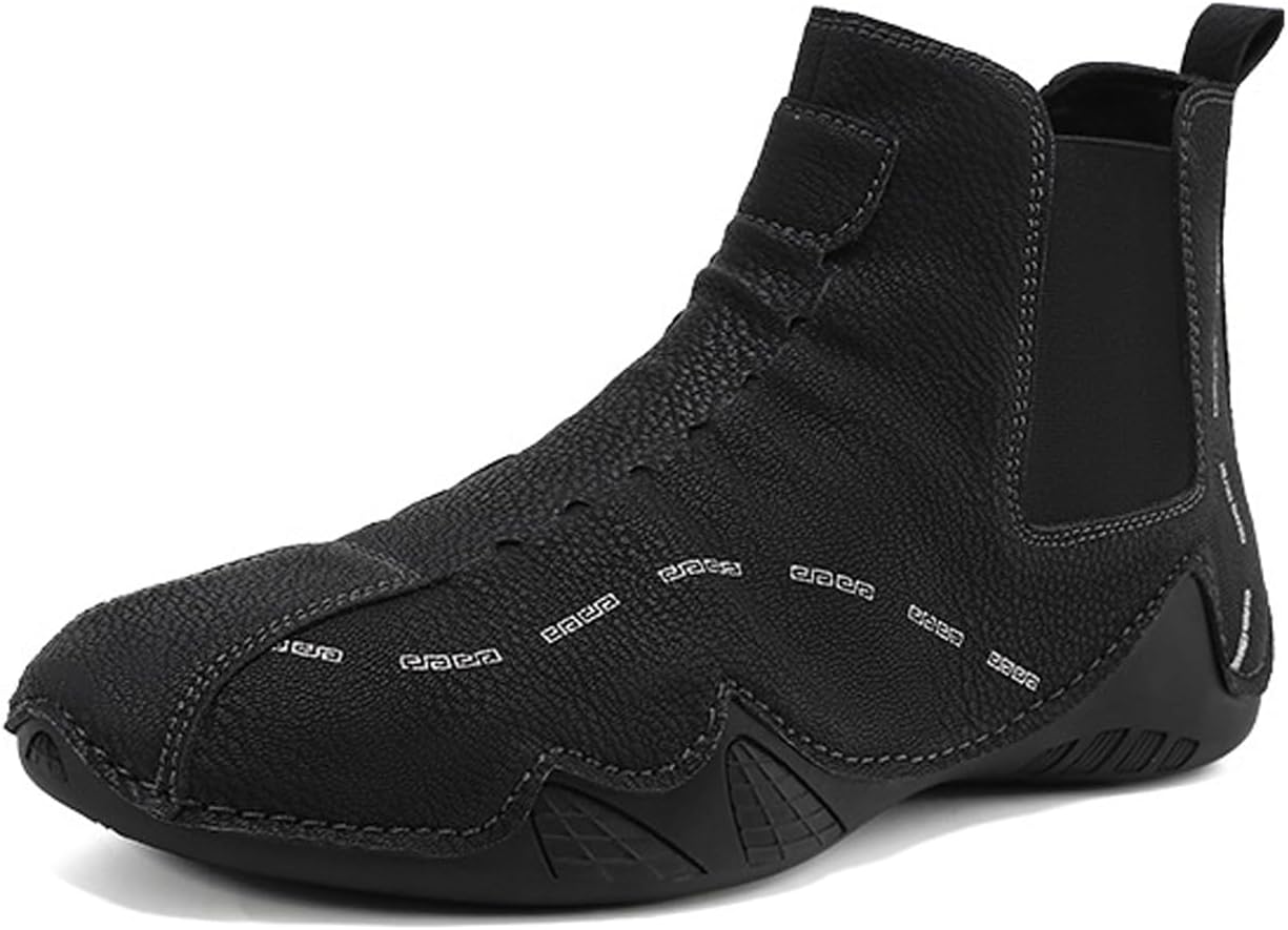 Мужские кожаные эластичные ботинки FAGLKAK с плоской подошвой, модные легкие ботинки с круглым носком без шнуровки, поддержкой свода стопы, челси, для походов, вождения и повседневной носки на улице, черный
Мужские кожаные эластичные ботинки FAGLKAK с плоской подошвой, модные легкие ботинки с круглым носком без шнуровки, поддержкой свода стопы, челси, для походов, вождения и повседневной носки на улице, черный