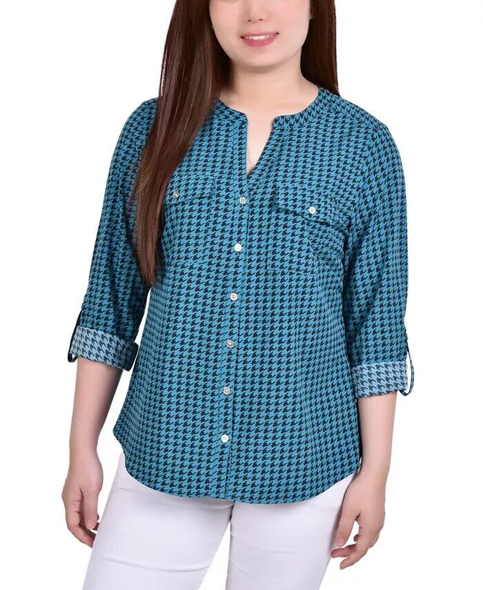 Женская блузка с воротником-стойкой и рукавами 3/4 NY Collection, зеленый
Женская блузка с воротником-стойкой и рукавами 3/4 NY Collection, зеленый