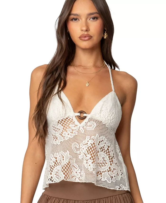 Женский полупрозрачный кружевной топ-боди на запах с завязками на шее Edikted, коричневый/бежевый
Женский полупрозрачный кружевной топ-боди на запах с завязками на шее Edikted, коричневый/бежевый