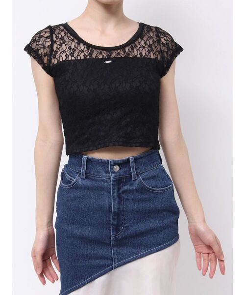 Футболка, кружевная отделка, бренд EATME, черный
Футболка, кружевная отделка, бренд EATME, черный