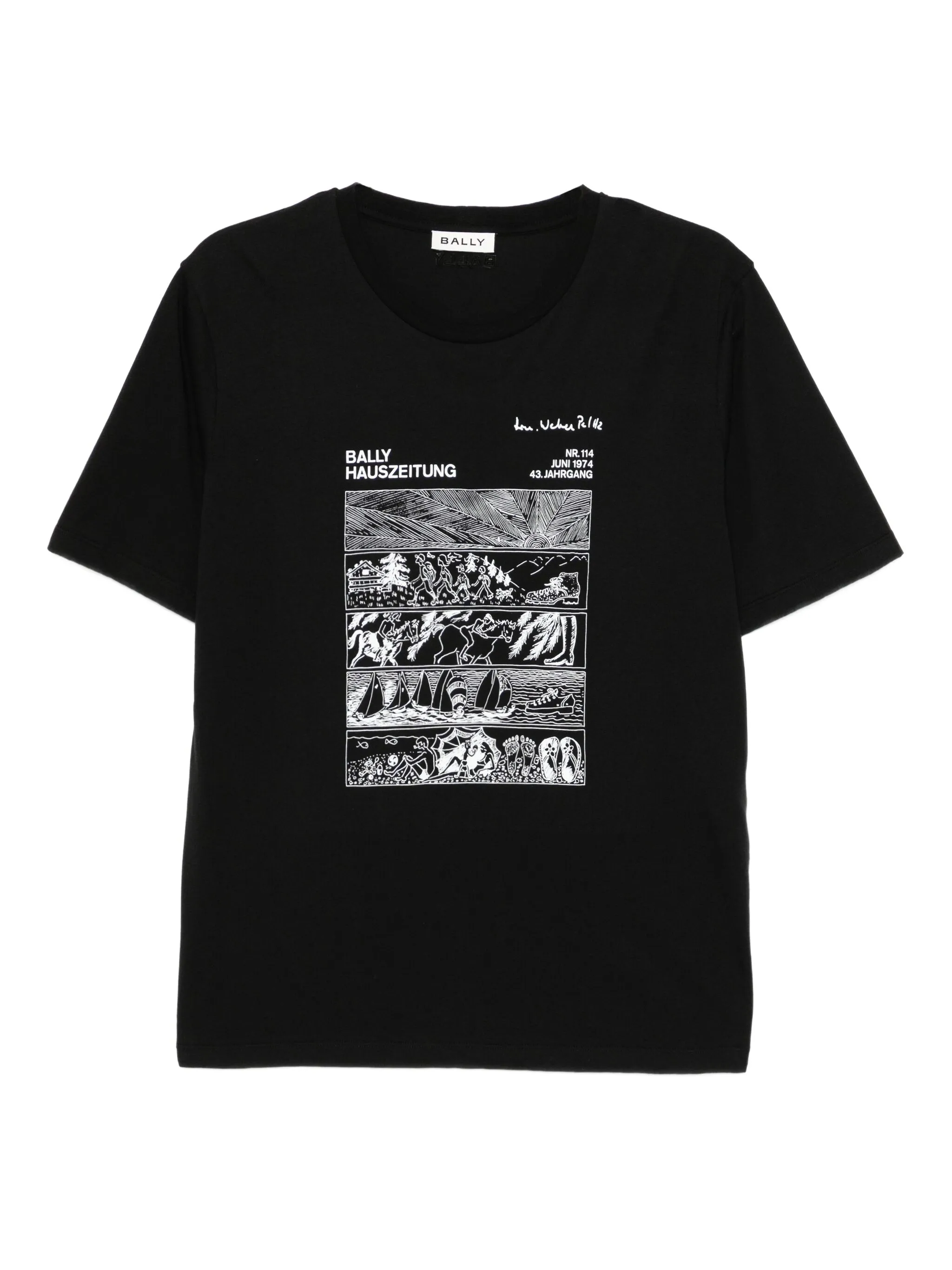 Хлопковая футболка с графическим принтом Bally, черный
Хлопковая футболка с графическим принтом Bally, черный