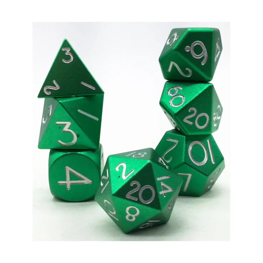 Одиночный набор из анодированного полиэстера - лесной зеленый (7), Aluminium Solid Dice (Level Up Dice)
Одиночный набор из анодированного полиэстера - лесной зеленый (7), Aluminium Solid Dice (Level Up Dice)