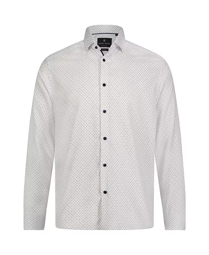 Мужская белая рубашка с принтом в синюю точку Luchiano Visconti, белый
Мужская белая рубашка с принтом в синюю точку Luchiano Visconti, белый