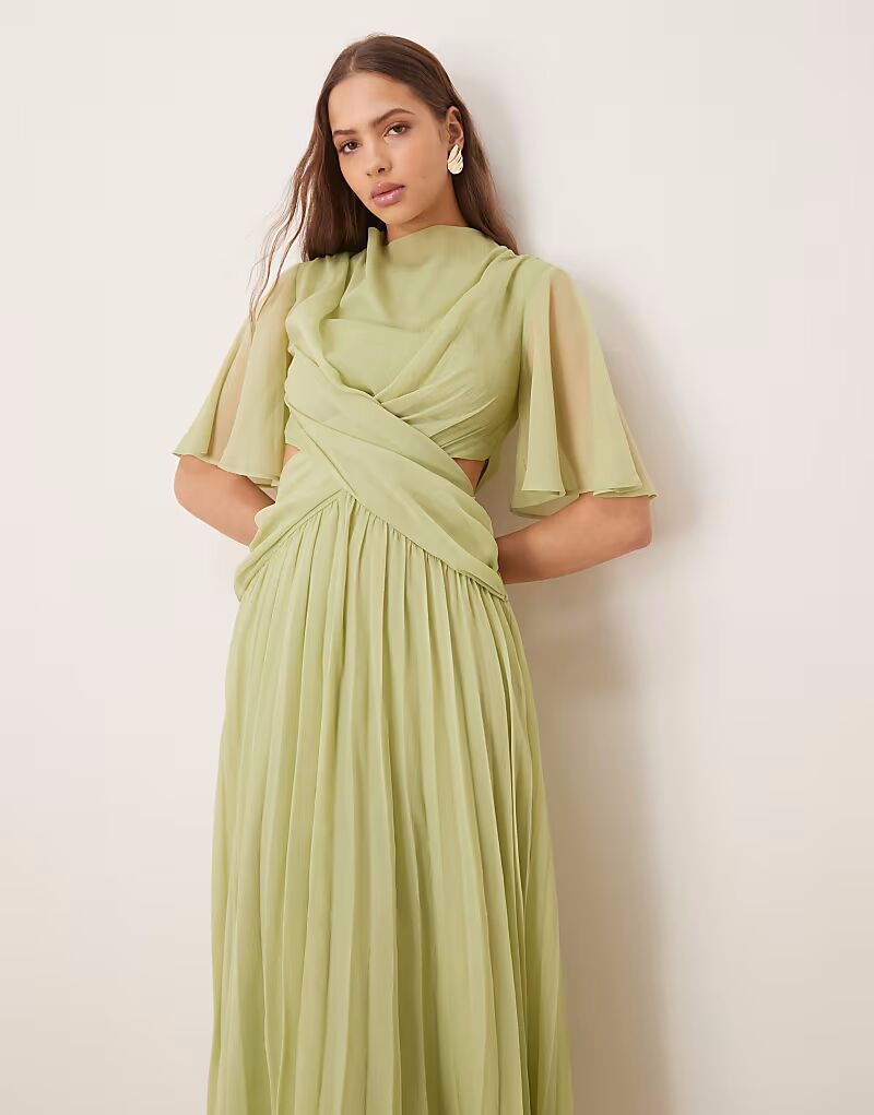 Платье миди ASOS DESIGN с запахом спереди, складками и вырезом, зеленого цвета
Платье миди ASOS DESIGN с запахом спереди, складками и вырезом, зеленого цвета