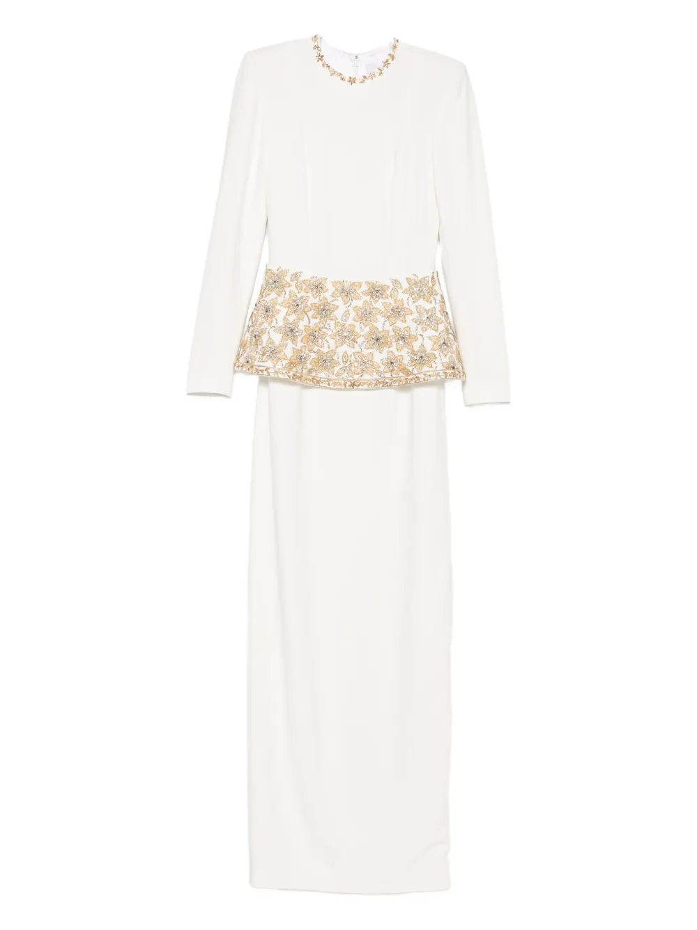 Платье с вышитой баской Dina Melwani, белый
Платье с вышитой баской Dina Melwani, белый