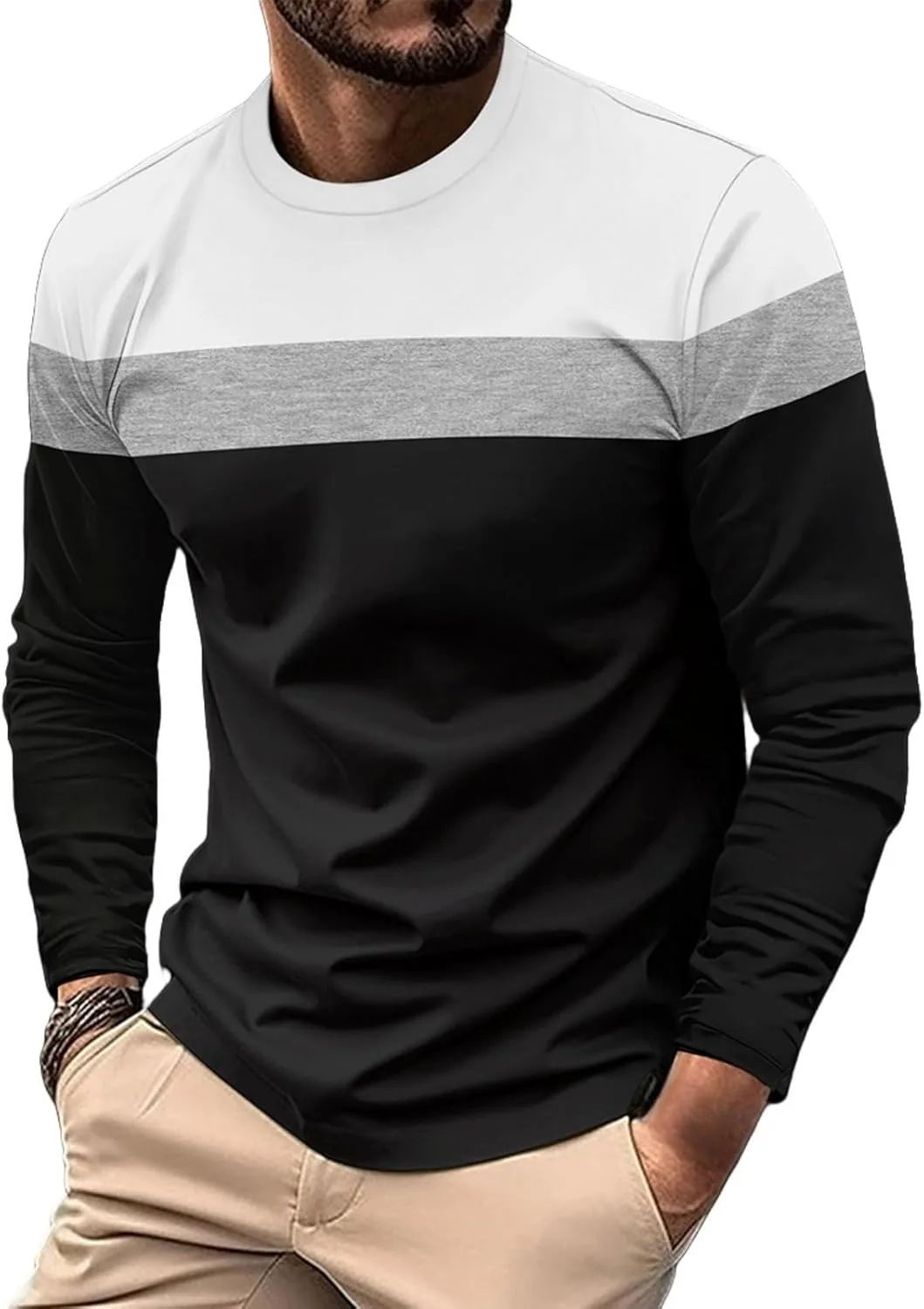 Wankang футболка с длинным рукавом мужская Casual Crewneck Pullover
Wankang футболка с длинным рукавом мужская Casual Crewneck Pullover