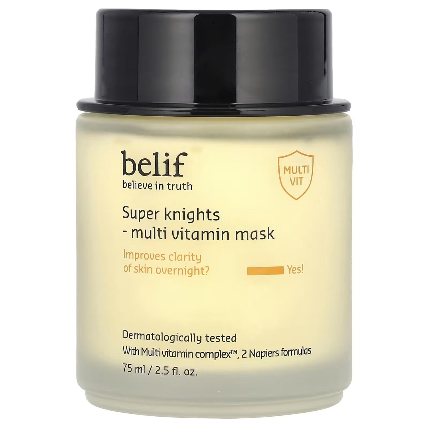 Super Knights, Мультивитаминная косметическая маска, 2,5 жидких унции (75 мл) Belif
Super Knights, Мультивитаминная косметическая маска, 2,5 жидких унции (75 мл) Belif