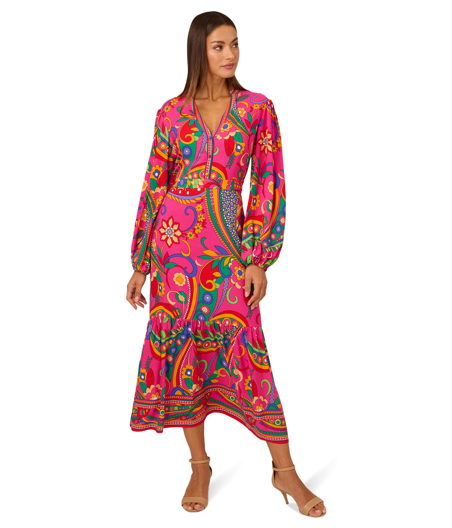 Платье Adrianna Papell Printed Midi Flounce Dress, Pink Multi
Платье Adrianna Papell Printed Midi Flounce Dress, Pink Multi