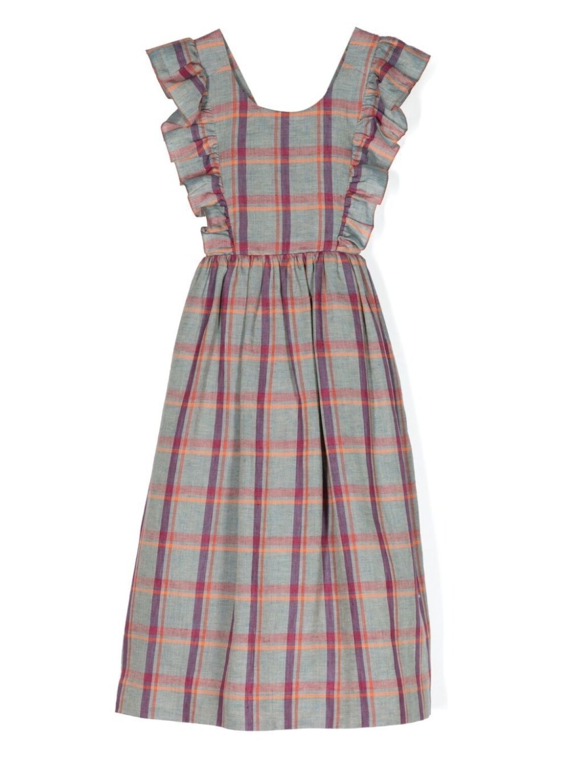 Bonpoint платье макси Carole в клетку, синий 
Bonpoint платье макси Carole в клетку, синий