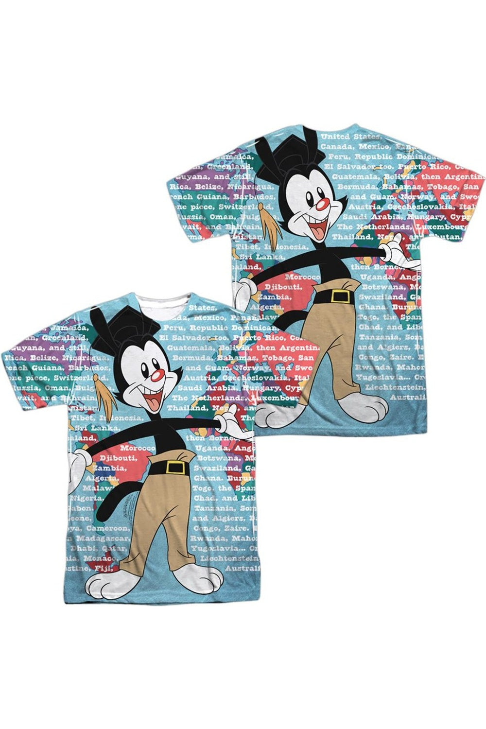 Футболка Animaniacs Yakko World (принт спереди/сзади) с коротким рукавом для взрослых из полиэстера Gildan, белый 
Футболка Animaniacs Yakko World (принт спереди/сзади) с коротким рукавом для взрослых из полиэстера Gildan, белый