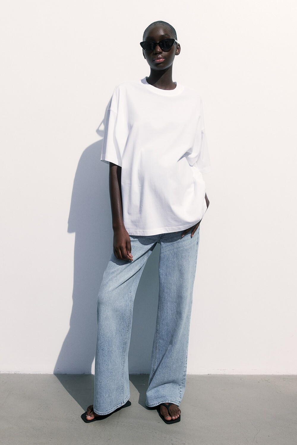 Широкие джинсы Mom H&M, синий 
Широкие джинсы Mom H&M, синий