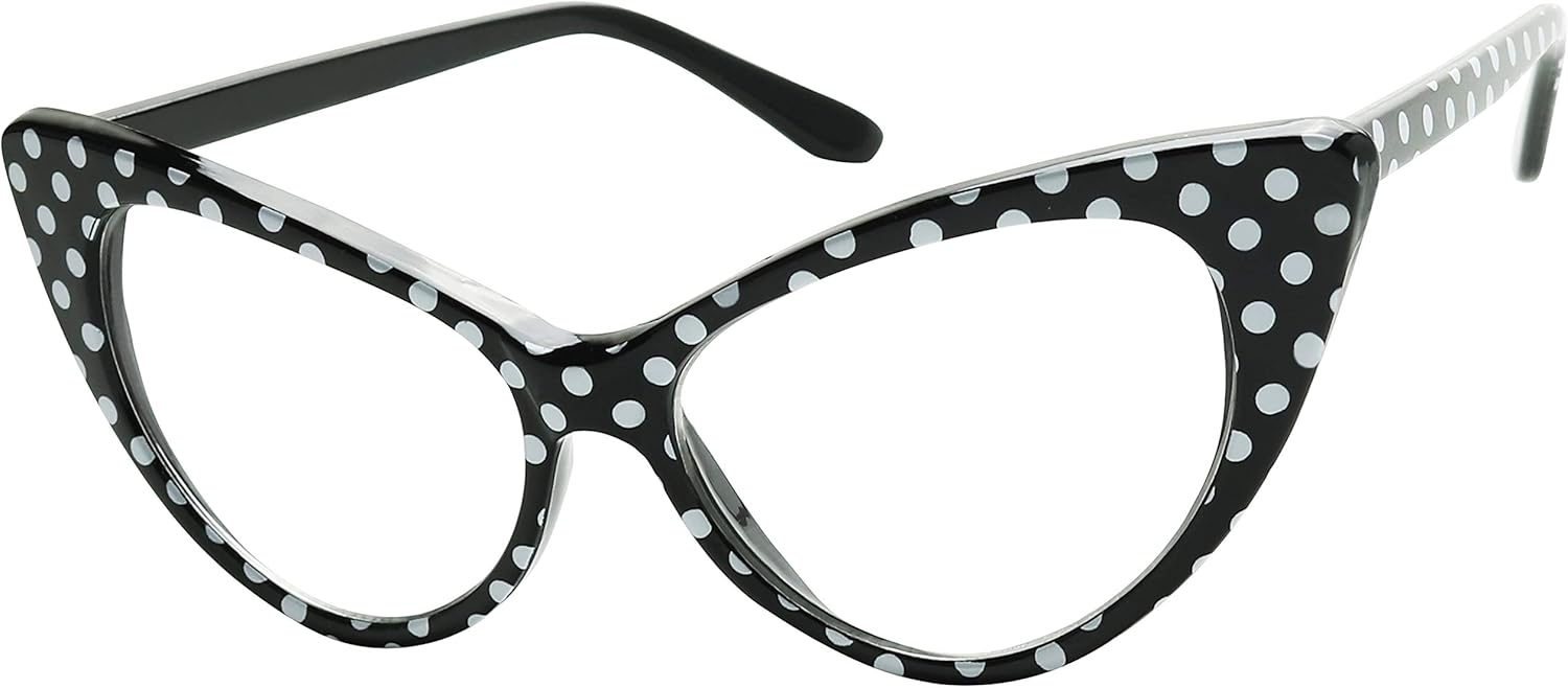 Солнцезащитные очки ShadyVEU с острым носком в горошек, модель «кошачий глаз», прозрачные линзы без диоптрий, в стиле лолита 50-х, в стиле «грейзер», ретро, Black Polka Dot Frame
Солнцезащитные очки ShadyVEU с острым носком в горошек, модель «кошачий глаз», прозрачные линзы без диоптрий, в стиле лолита 50-х, в стиле «грейзер», ретро, Black Polka Dot Frame