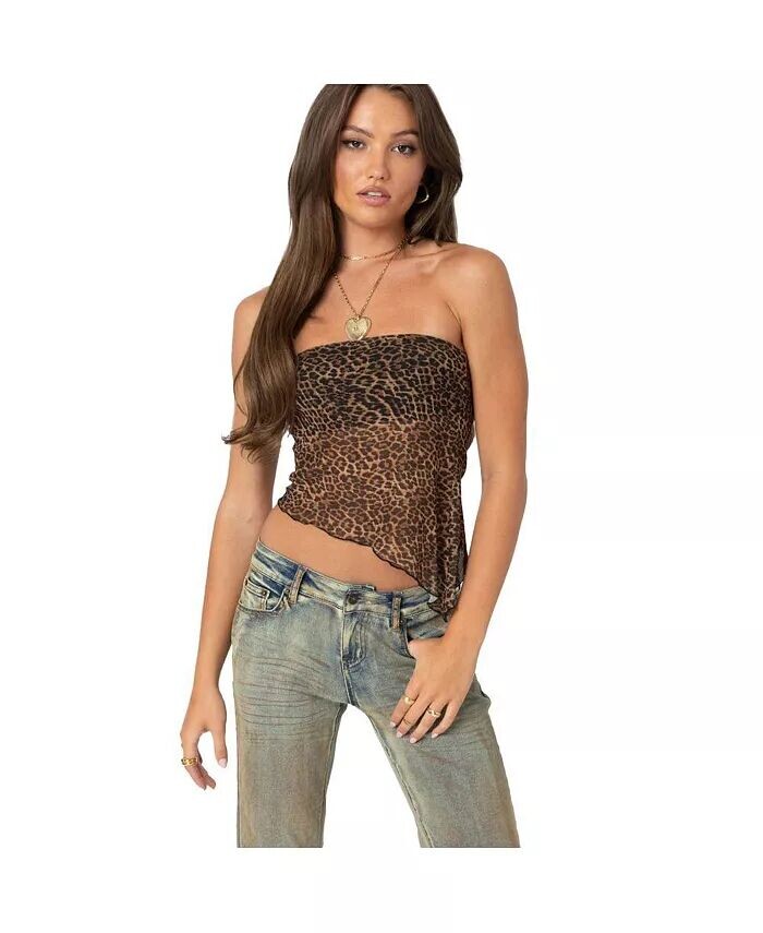 Женский прозрачный сетчатый топ с леопардовым принтом Edikted, мультиколор
Женский прозрачный сетчатый топ с леопардовым принтом Edikted, мультиколор