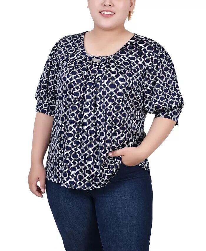 Плюс размер Топ с короткими рукавами и объемными рукавами NY Collection, мультиколор
Плюс размер Топ с короткими рукавами и объемными рукавами NY Collection, мультиколор