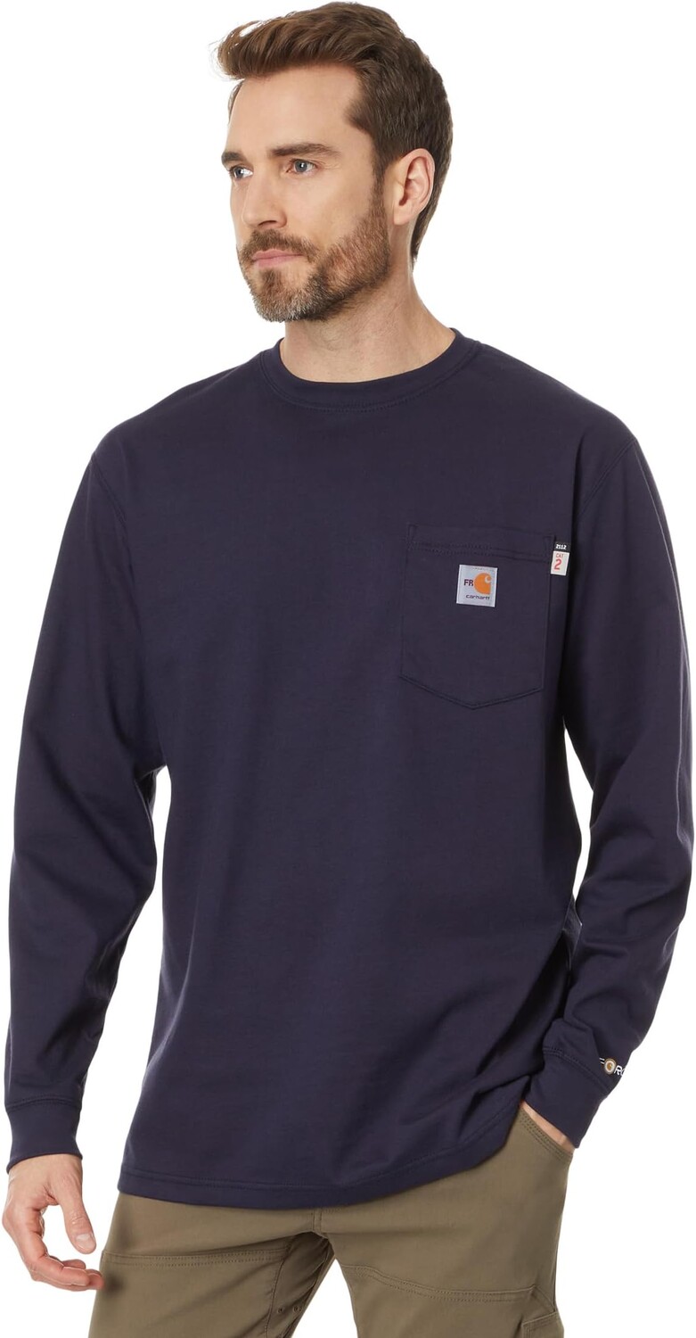 Огнестойкая (FR) футболка из хлопка с длинными рукавами Carhartt, темно-синий 
Огнестойкая (FR) футболка из хлопка с длинными рукавами Carhartt, темно-синий