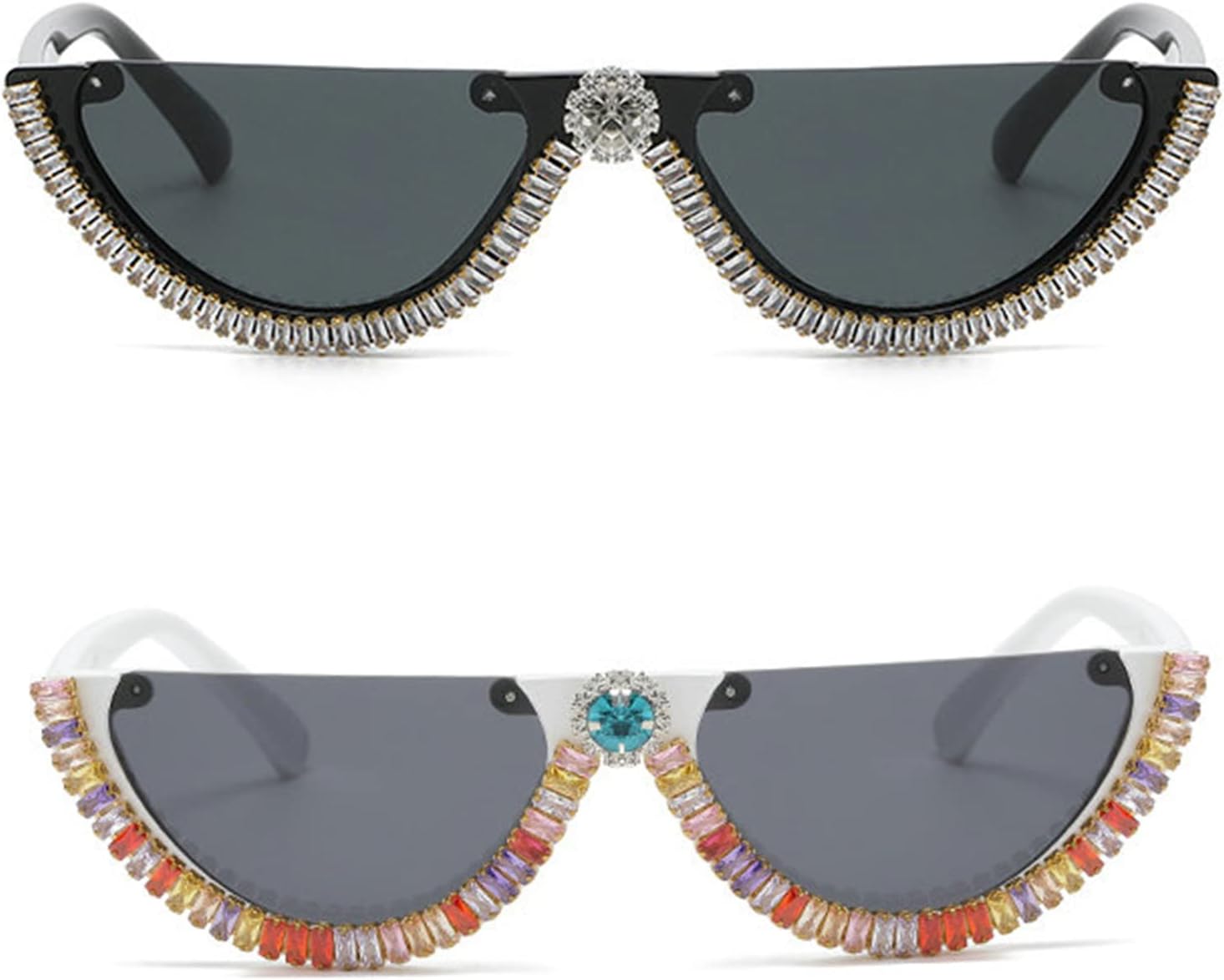 Солнцезащитные очки Willochra в полуободковой оправе со стразами, бриллиантовые очки, очки-«кошачий глаз», хрустальные солнцезащитные очки для женщин, 2pcs-black&white
Солнцезащитные очки Willochra в полуободковой оправе со стразами, бриллиантовые очки, очки-«кошачий глаз», хрустальные солнцезащитные очки для женщин, 2pcs-black&white