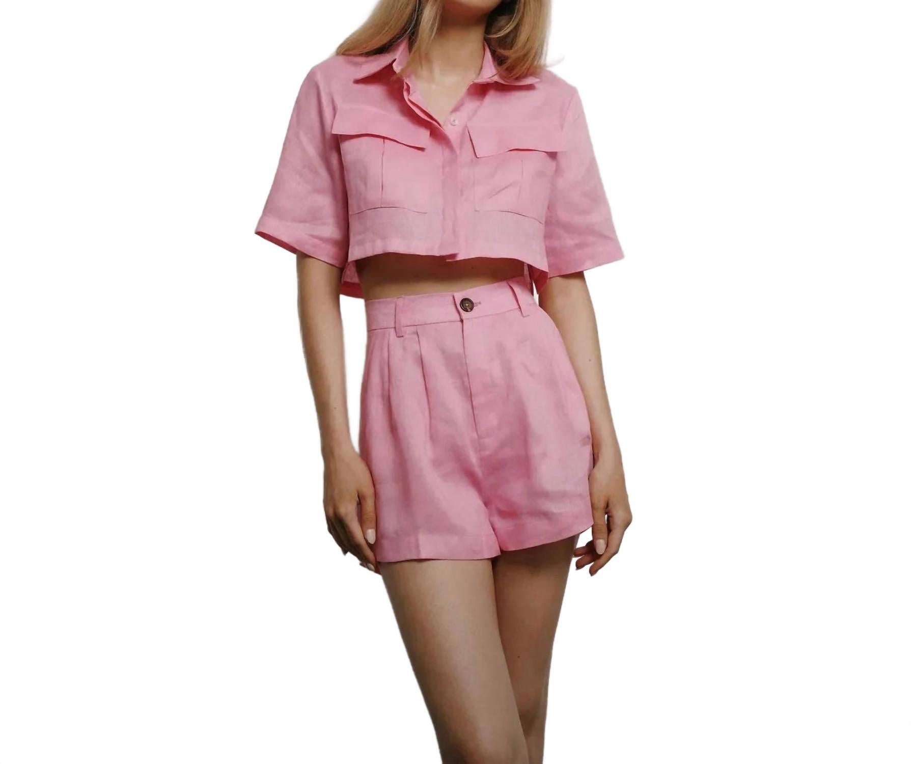 Parentezi Короткие шорты с высокой талией Michelle, розовые
Parentezi Короткие шорты с высокой талией Michelle, розовые