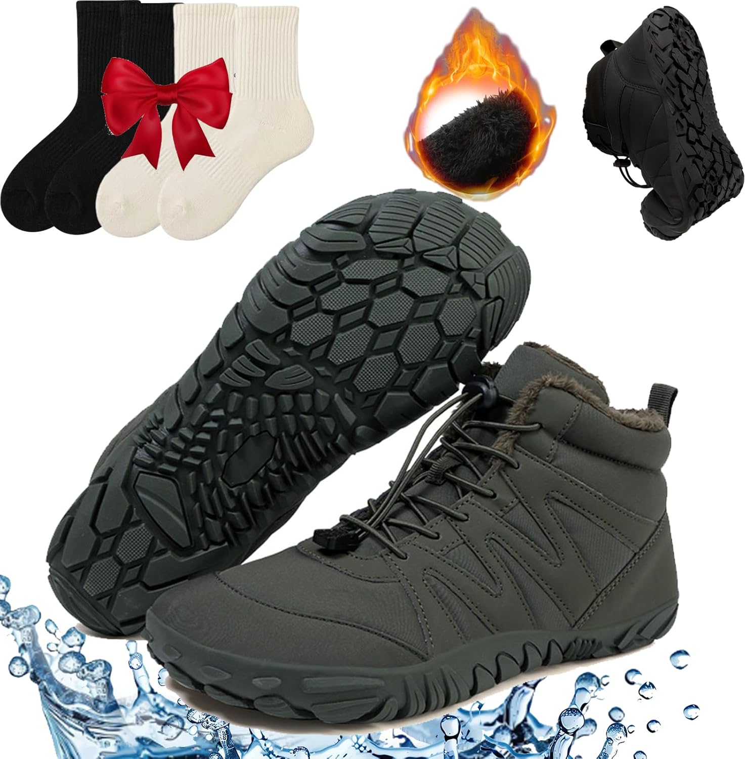 Зимние босоножки с противоскользящей и водонепроницаемой подошвой, с утепленной подкладкой, широкие ботинки для мужчин и женщин Generic, зеленый
Зимние босоножки с противоскользящей и водонепроницаемой подошвой, с утепленной подкладкой, широкие ботинки для мужчин и женщин Generic, зеленый