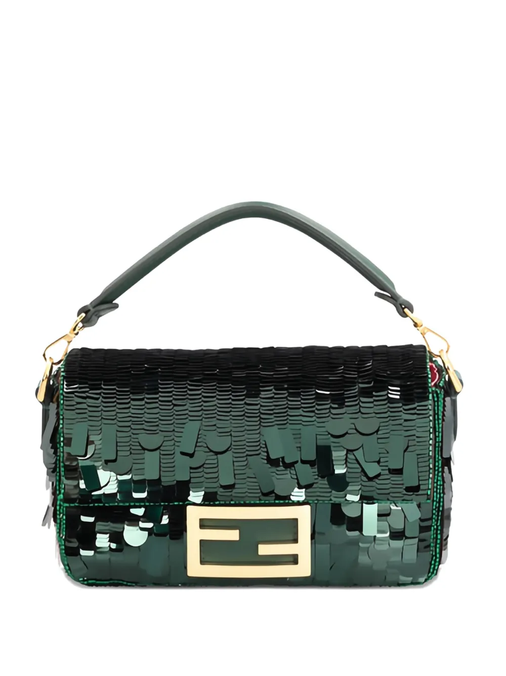 Мини-сумка-тоут Baguette с пайетками Fendi, зеленый
Мини-сумка-тоут Baguette с пайетками Fendi, зеленый