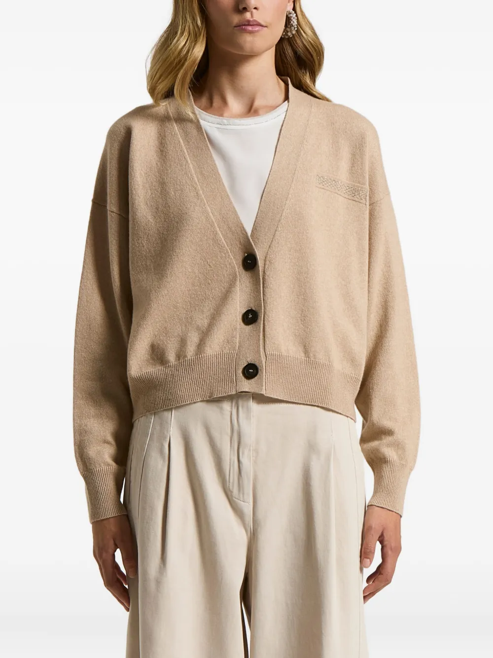 Кардиган с декоративными пуговицами Peserico, нейтральный
Кардиган с декоративными пуговицами Peserico, нейтральный